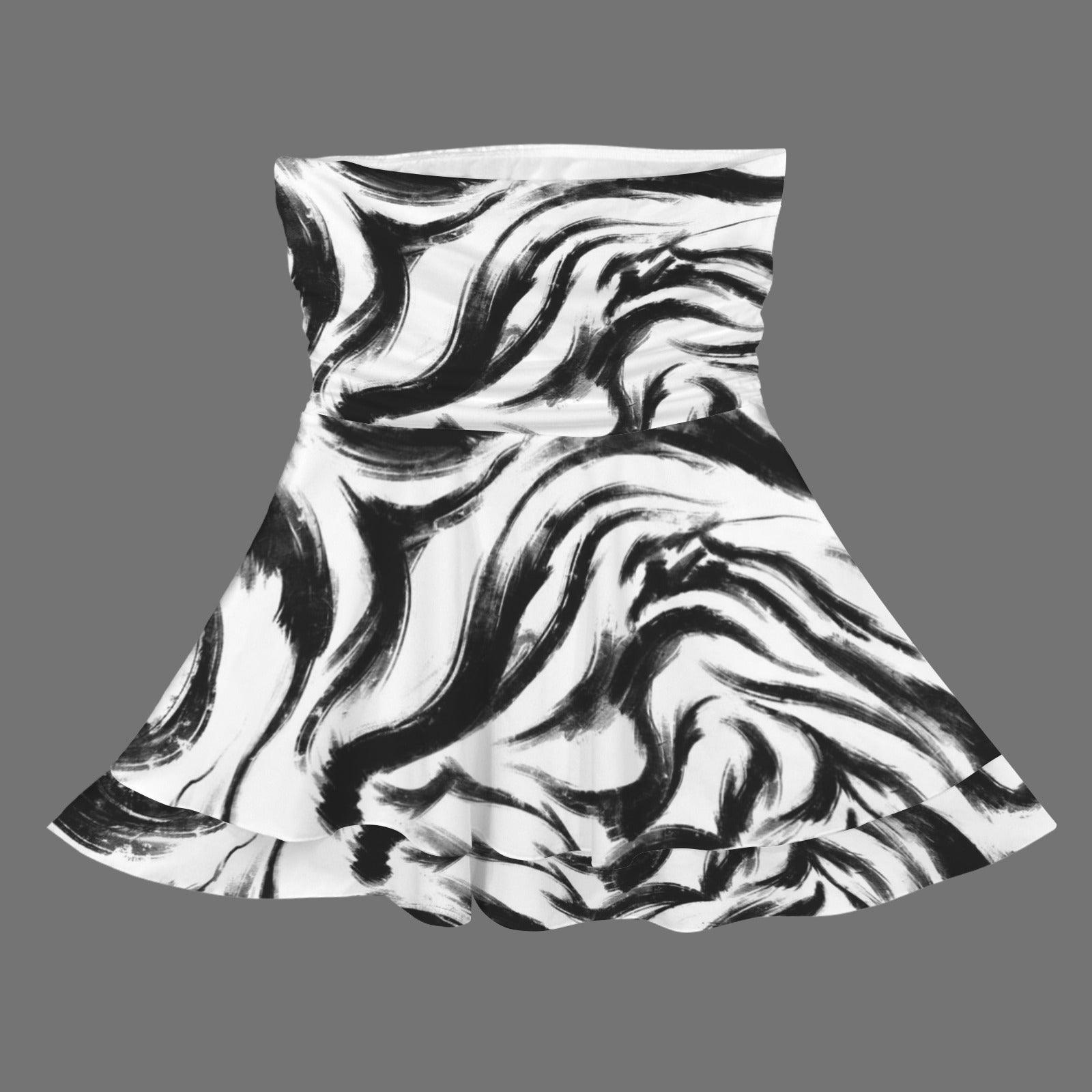 Strapless Tube Ruffle Tiered Mini Dress
