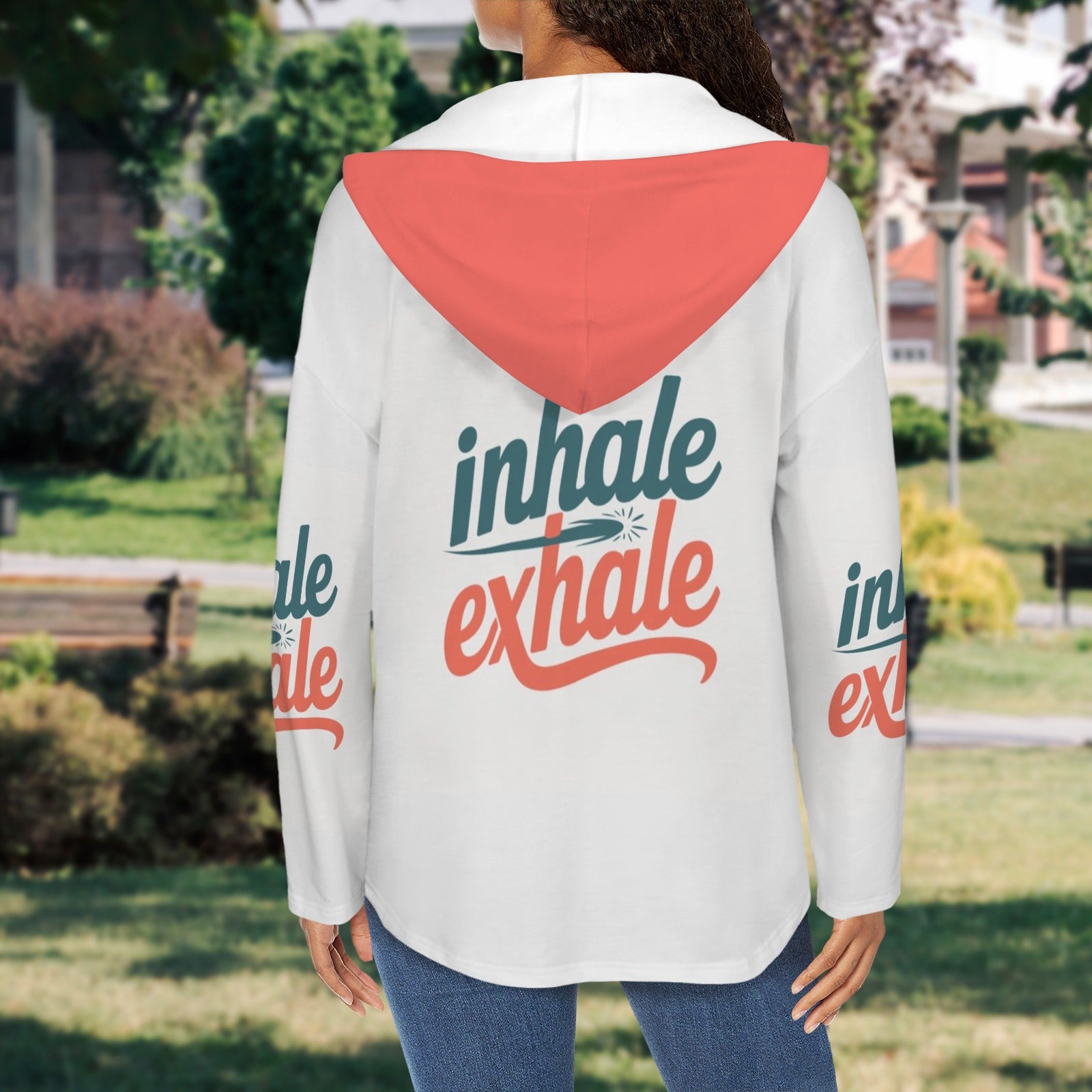 Women's V Neck Long Sleeve Drawstring Pocket Pullover Hoodies