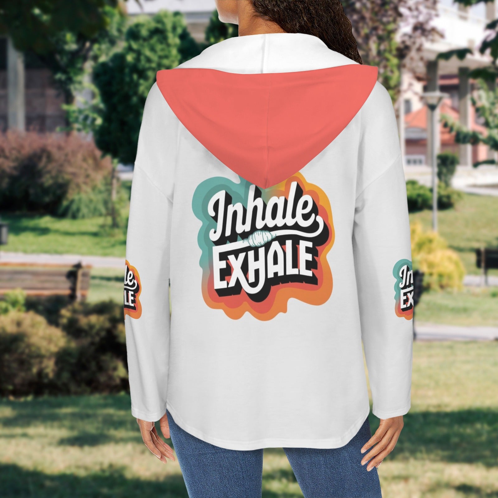 Women's V Neck Long Sleeve Drawstring Pocket Pullover Hoodies