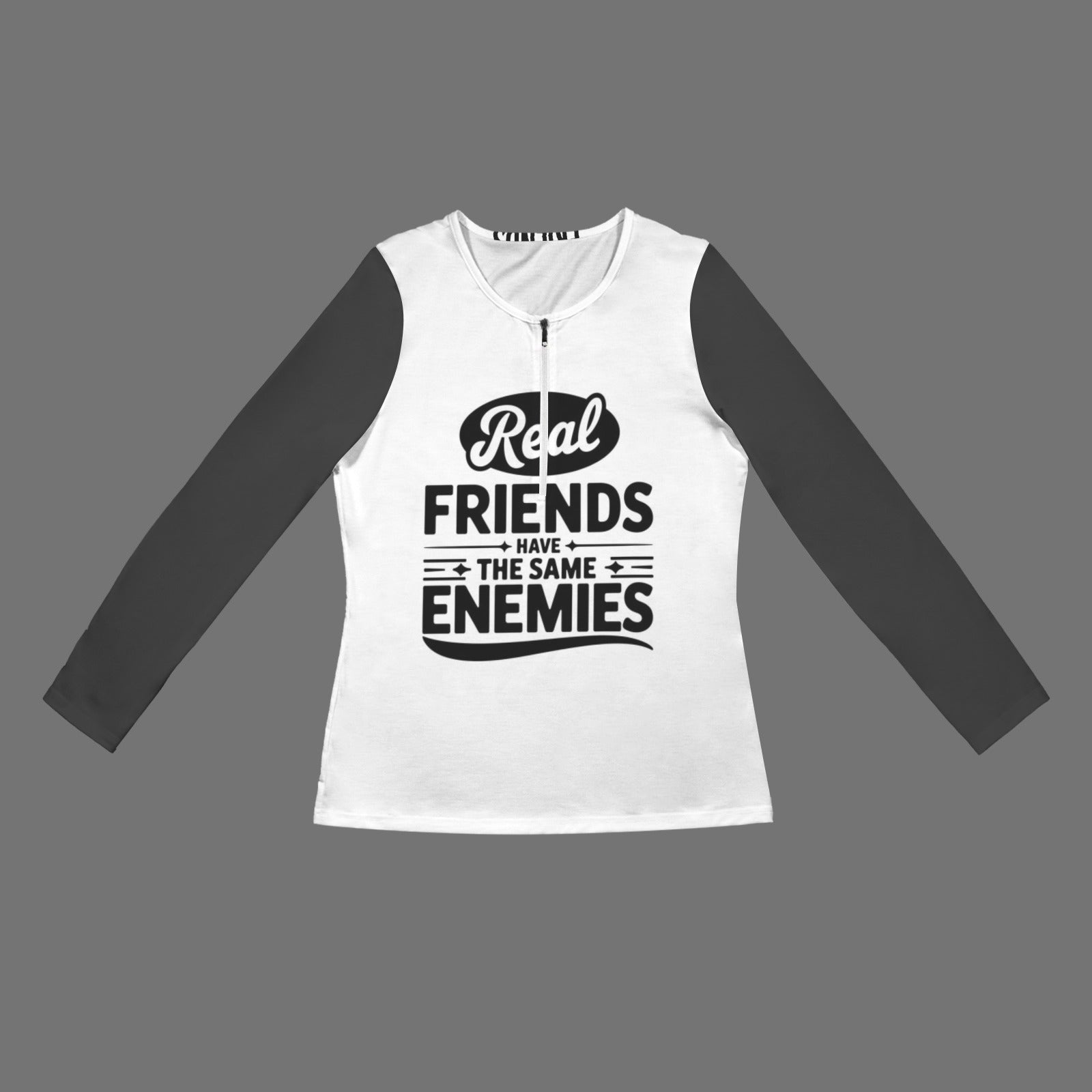 Women's Long Sleeve Zip Front T-Shirt