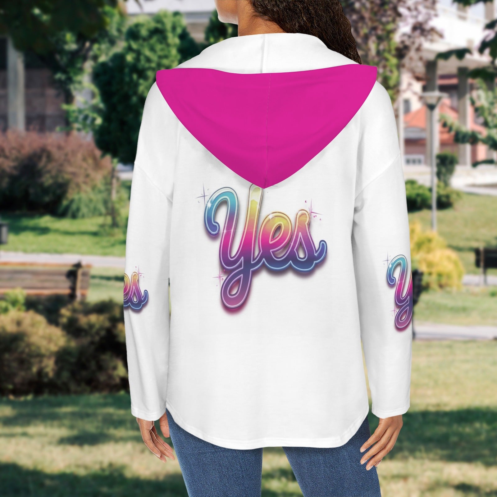 Women's V Neck Long Sleeve Drawstring Pocket Pullover Hoodies