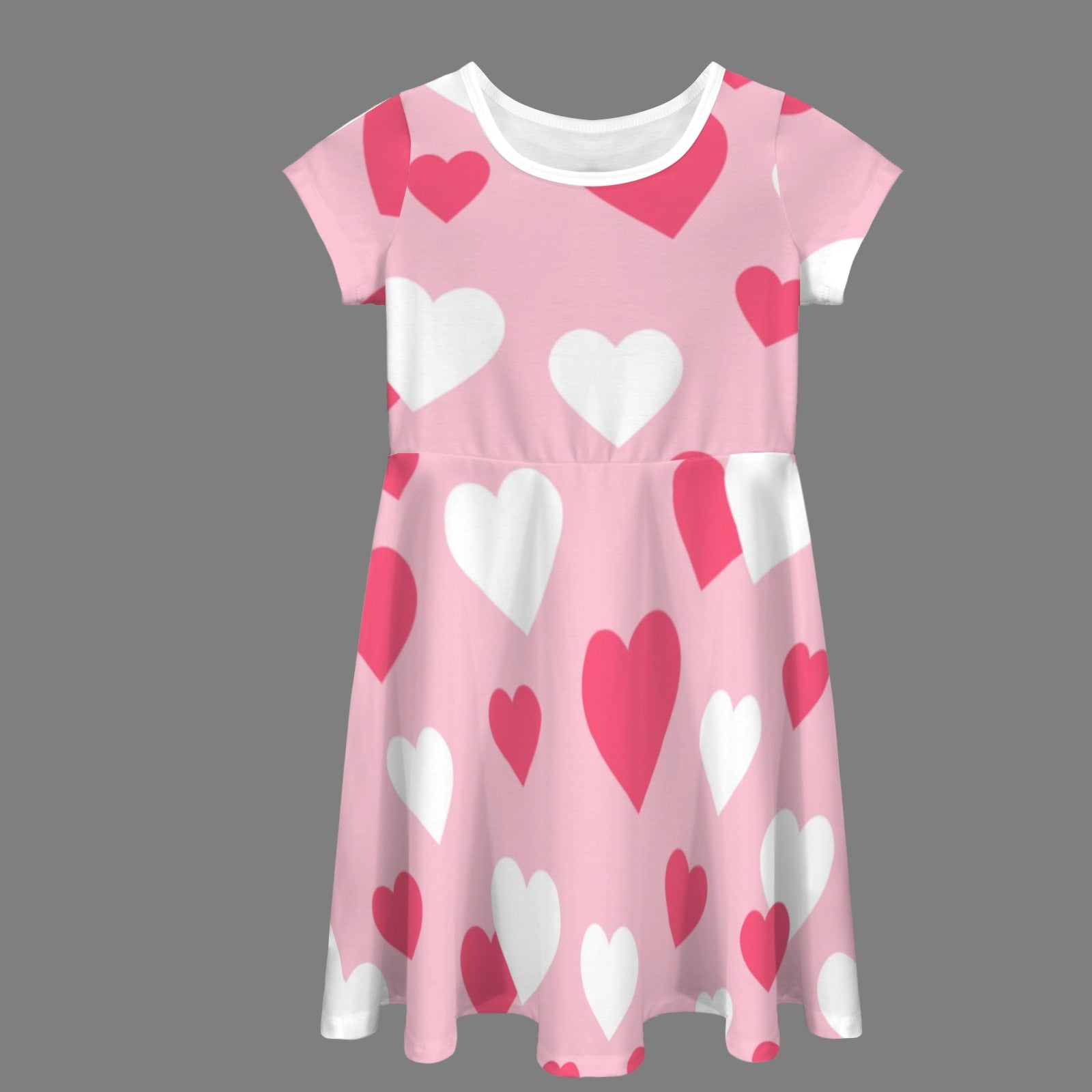 Short Sleeve Flowy Hem Girls Dress