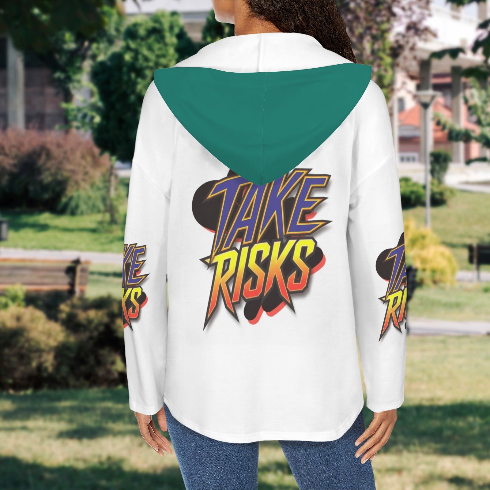 Women's V Neck Long Sleeve Drawstring Pocket Pullover Hoodies