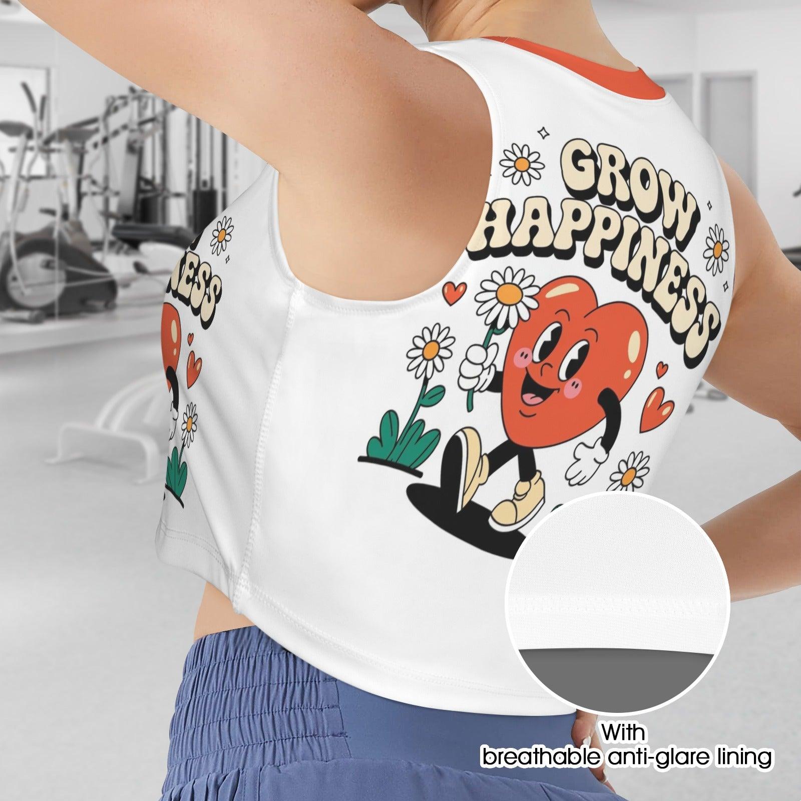 Custom Specialized Sleeveless Crop Sports Tank Tops(white)
