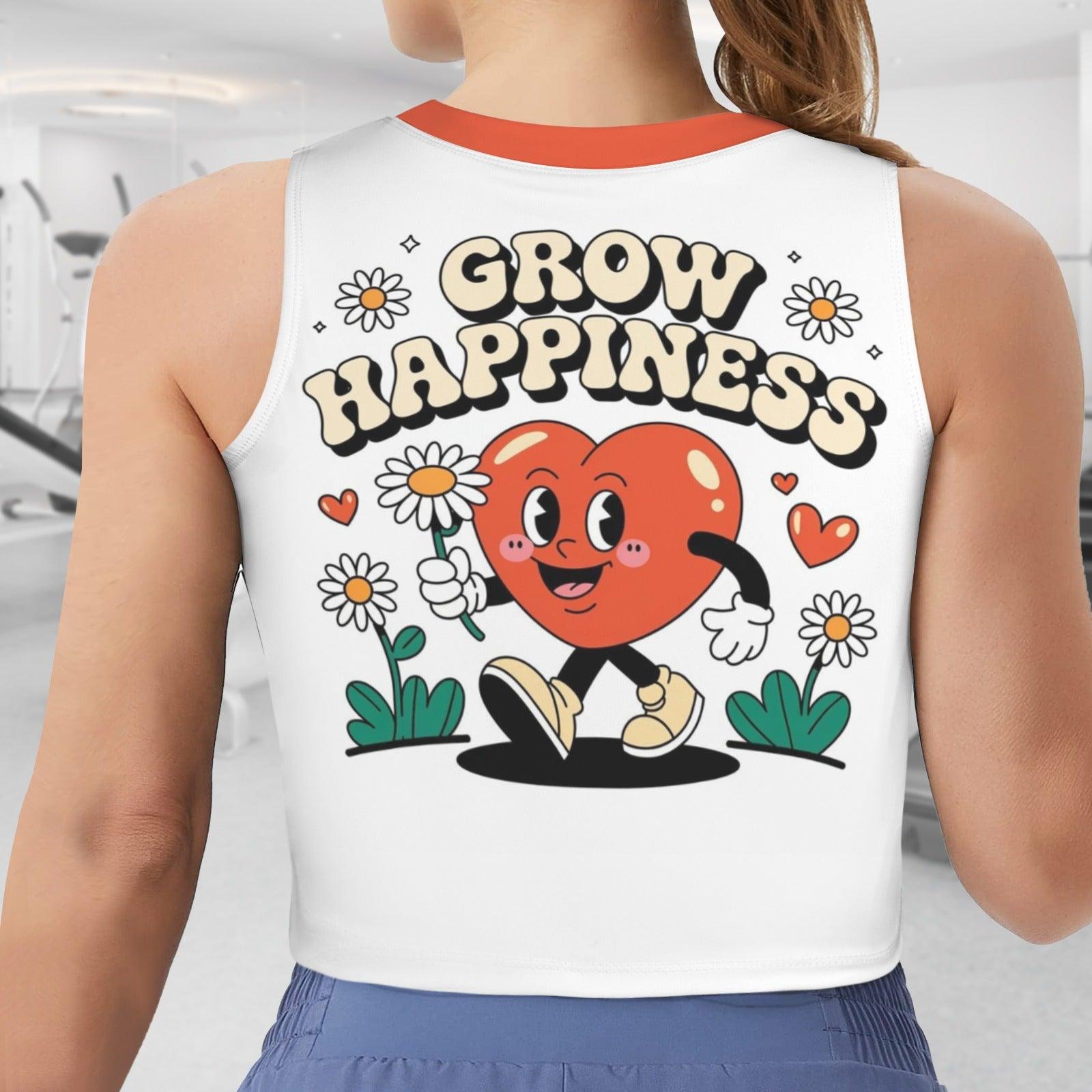 Custom Specialized Sleeveless Crop Sports Tank Tops(white)