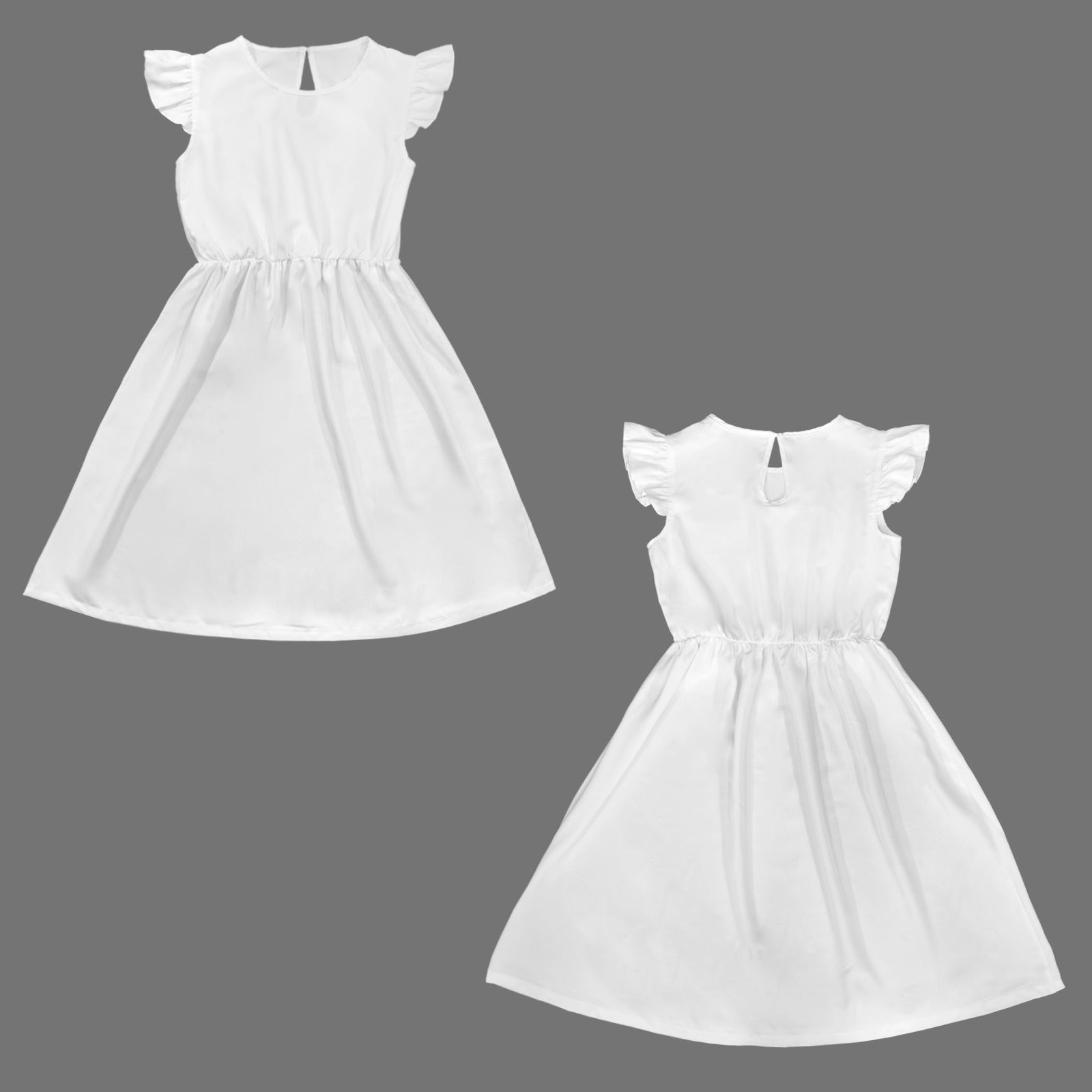 sleeveless Ruffle Trim Girls Dress