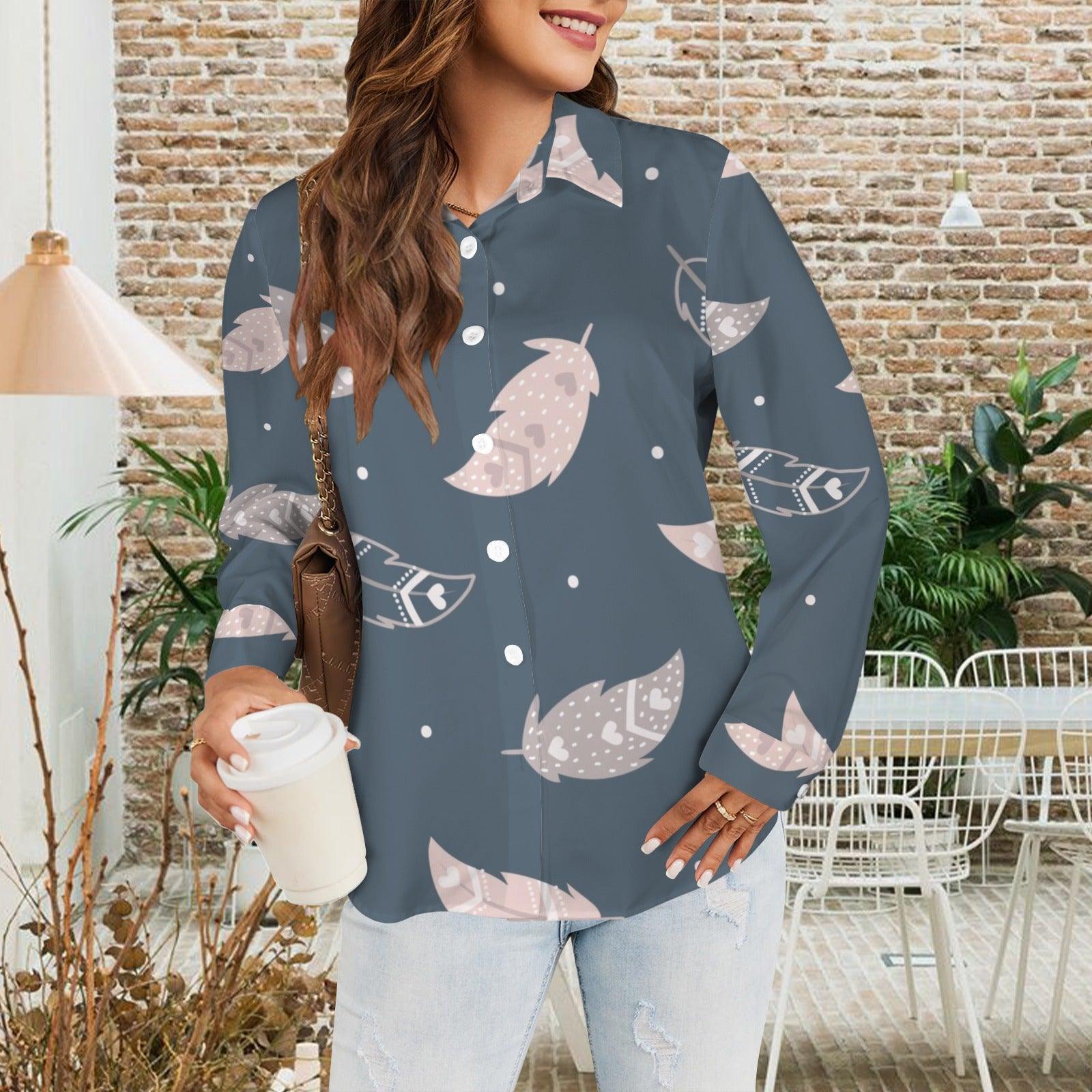 Women's Basic Button Down Long Sleeve Shirts