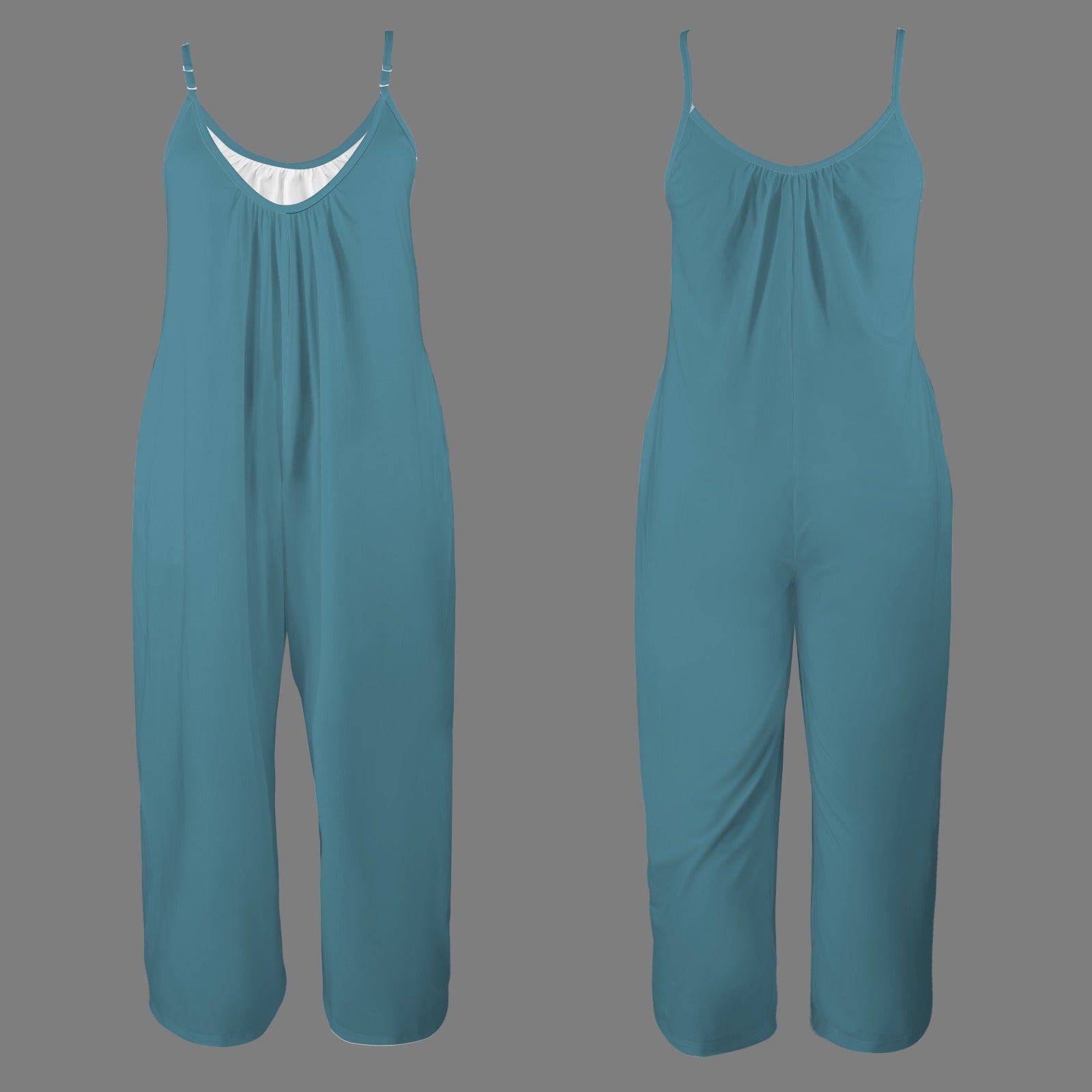 Women's Pleated Cami Pocket Wide Leg Jumpsuit