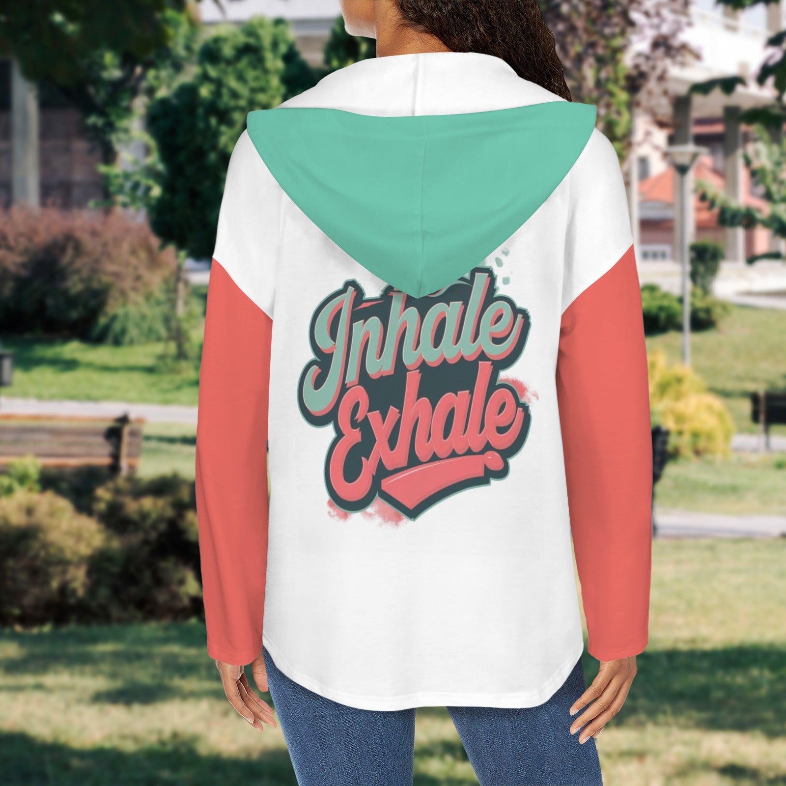 Women's V Neck Long Sleeve Drawstring Pocket Pullover Hoodies