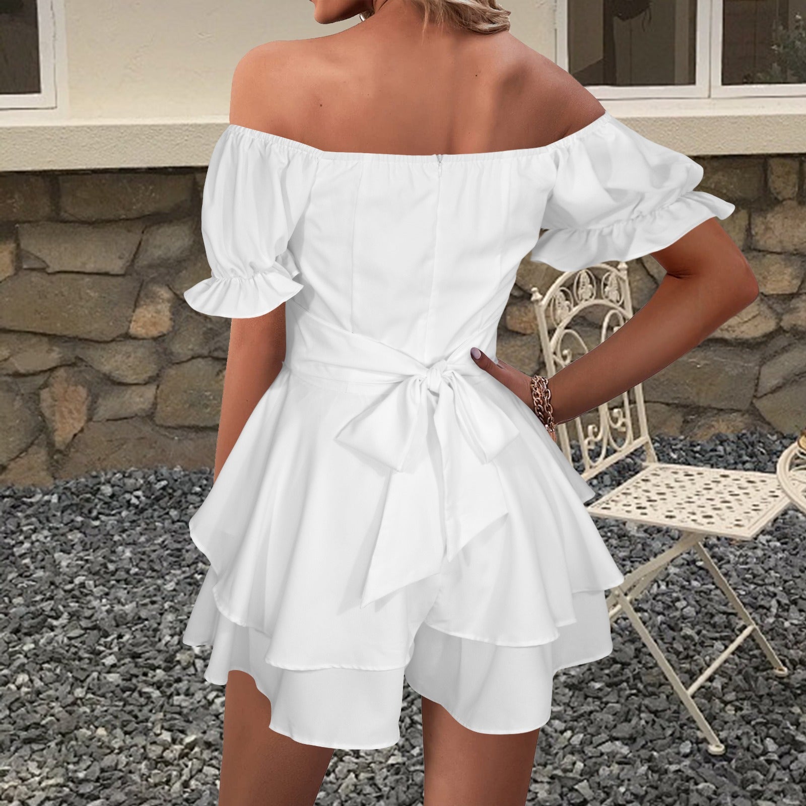 off the shoulder summer romper