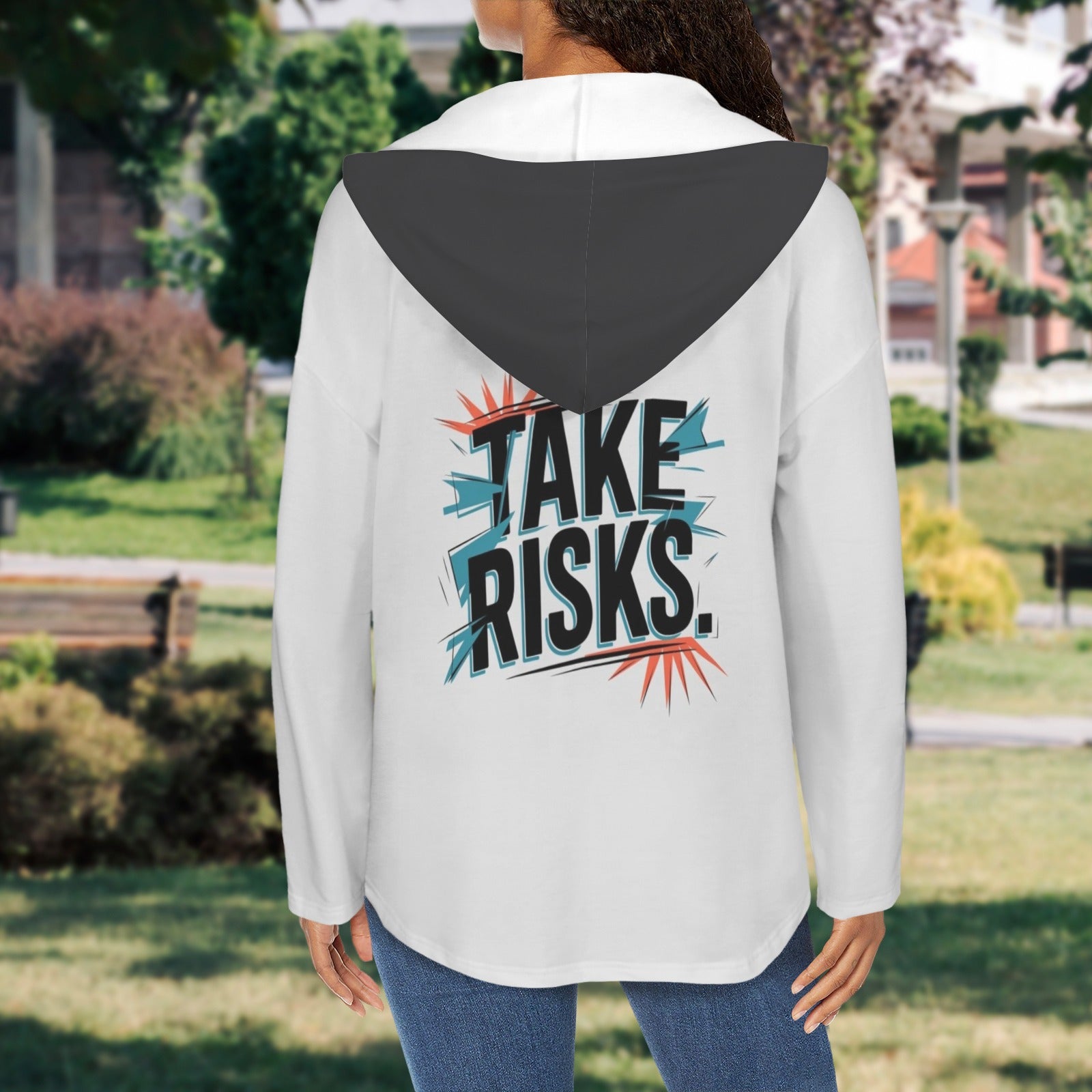 Women's V Neck Long Sleeve Drawstring Pocket Pullover Hoodies